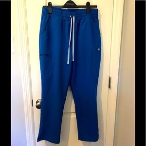 FIGS Royal Blue Yola High Waisted Skinny Scrub Pants Size L Petite